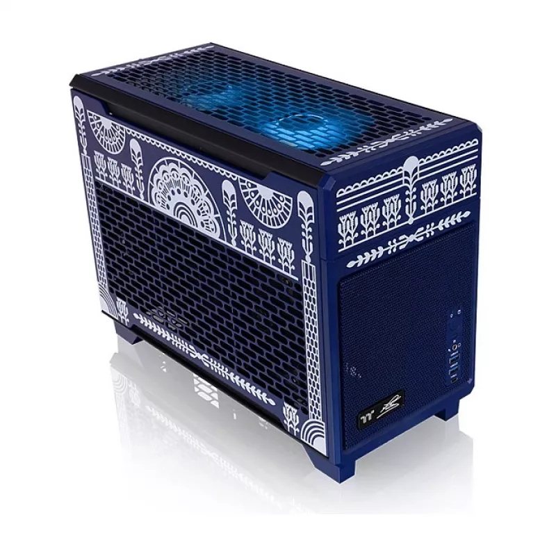 Thermaltake TR100 Koralie Edition Cobalt Blue Mini-ITX SFF korpusas su PCIe 4.0 keltuvu - CA-11A-00SPNN-AR
