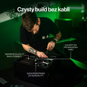 ENDORFY Fishtank 6000 Flex vidutinis bokštinis kompiuterio korpusas – juodas, dvigubas grūdintas stiklas, USB-C, E-ATX, paruoštas galiniam jungimui (be ventiliatorių)