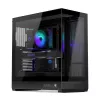ENDORFY Fishtank 6000 Flex vidutinis bokštinis kompiuterio korpusas – juodas, dvigubas grūdintas stiklas, USB-C, E-ATX, paruoštas galiniam jungimui (be ventiliatorių)