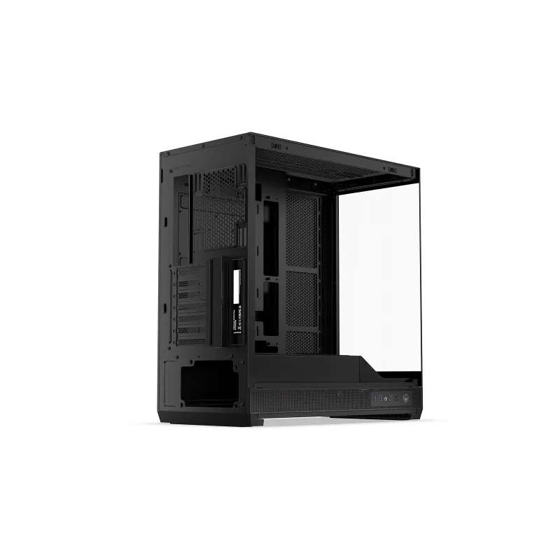 ENDORFY Fishtank 6000 Flex vidutinis bokštinis kompiuterio korpusas – juodas, dvigubas grūdintas stiklas, USB-C, E-ATX, paruoštas galiniam jungimui (be ventiliatorių)