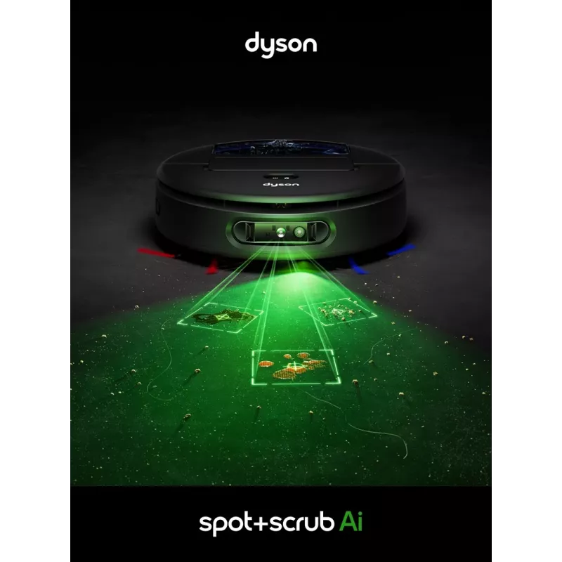 Dyson Spot+Scrub Ai šlapio ir sauso valymo robotas dulkių siurblys 586183-01 Juodas