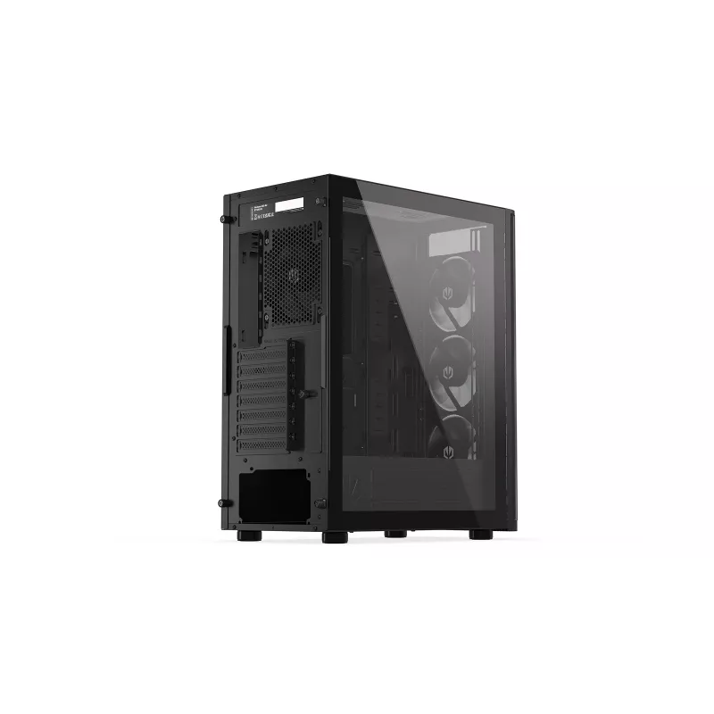 ENDORFY Ventum 400 Air ATX korpusas – juodas, grūdintas stiklas, 4x Stratus 120 PWM ventiliatoriai, USB-C