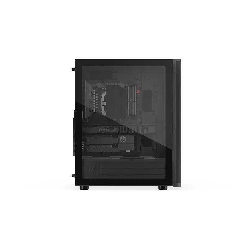 ENDORFY Ventum 400 Air ATX korpusas – juodas, grūdintas stiklas, 4x Stratus 120 PWM ventiliatoriai, USB-C