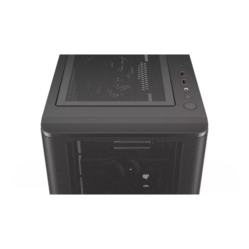 ENDORFY Ventum 400 Air ATX korpusas – juodas, grūdintas stiklas, 4x Stratus 120 PWM ventiliatoriai, USB-C