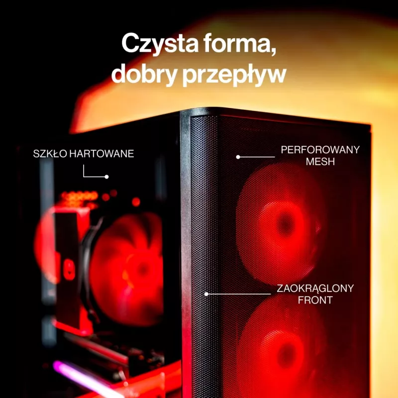 ENDORFY Ventum 400 Air ATX korpusas – juodas, grūdintas stiklas, 4x Stratus 120 PWM ventiliatoriai, USB-C