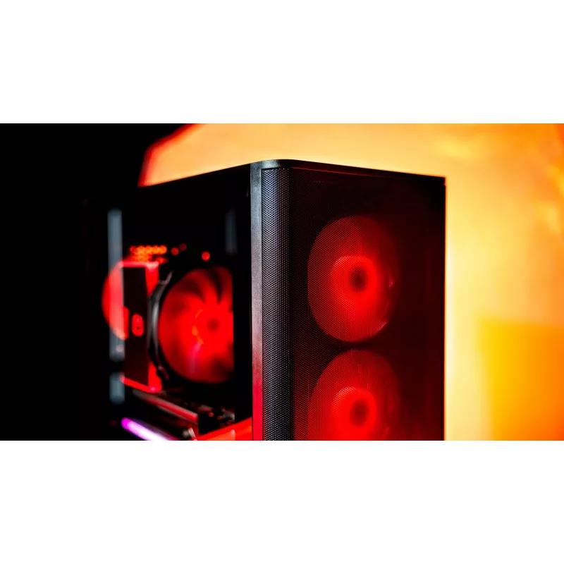 ENDORFY Ventum 400 Air ATX korpusas – juodas, grūdintas stiklas, 4x Stratus 120 PWM ventiliatoriai, USB-C