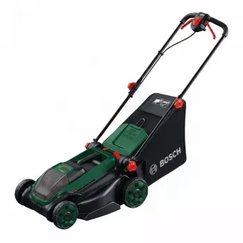 Bosch Rotak 18V-2-38 belaidė vejapjovė — 36V (2x18V), 38 cm pjovimo plotis, 40 L dėžė, 2x 4.0 Ah akumuliatoriai + kroviklis