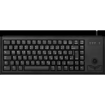 Cherry G84-4400 kompaktiška klaviatūra su trackball USB belgiškas išdėstymas juoda G84-4400LUBBE-2