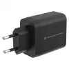 Conceptronic ALTHEA20B45 45W GaN USB-C PD & USB-A QC 3.0 Dviejų prievadų sieninis įkroviklis, juodas