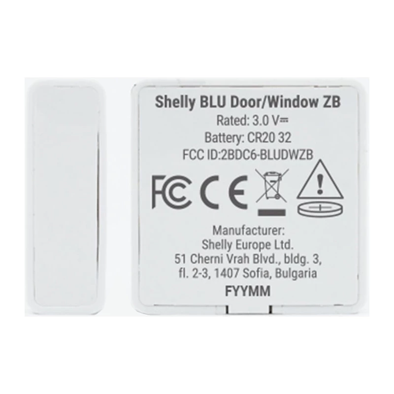 Shelly BLU Door/Window ZB Zigbee Bluetooth Smart Door Window Sensor White
