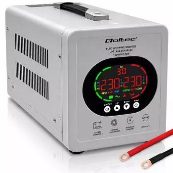 Qoltec Pure Sine Wave UPS 1000VA/720W Line-Interactive AVR LCD LiFePO4 AGM GEL