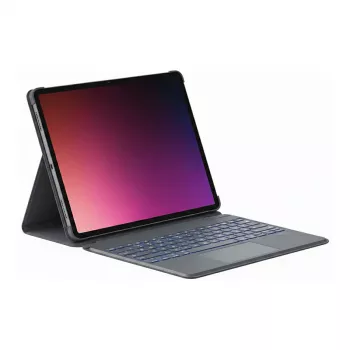 Inateck klaviatūra, skirta iPad Air 13 colių / iPad Pro 12,9 colių, QWERTZ išdėstymas, kosminė pilka, Bluetooth 5.2, su foniniu apšvietimu ir valdymo kilimėliu