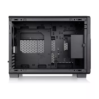 Thermaltake TR200 WS Super Mini Tower korpusas, juodas/medis, grūdintas stiklas