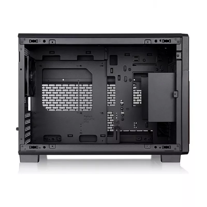 Thermaltake TR200 WS Super Mini Tower korpusas, juodas/medis, grūdintas stiklas