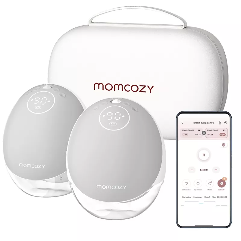 Momcozy M9 Dvigubas Nešiojamas Elektrinis Pientraukis Pilkas 150ml