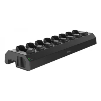 Axis W701 Mk II Docking Station – 8 vietų krovimo ir sinchronizavimo stotelė kūno kameroms, 120W, juoda (NCS S 9000-N), Euro kištukas