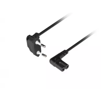 LANBERG CEE 7/16 – IEC 320 C7 maitinimo laidas 3m, kampuotas, VDE, juodas