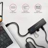 AXAGON HUE-C2C USB-C 5 Gbps kelioninis šakotuvas, 2x USB-A + 2x USB-C, USB-C maitinimo įėjimas, 19 cm kabelis
