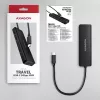 AXAGON HUE-C2C USB-C 5 Gbps kelioninis šakotuvas, 2x USB-A + 2x USB-C, USB-C maitinimo įėjimas, 19 cm kabelis