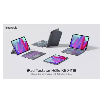 Inateck Keyboard Case for iPad 10th Gen (10.9-inch, 2022) with Trackpad and Backlight - Gray