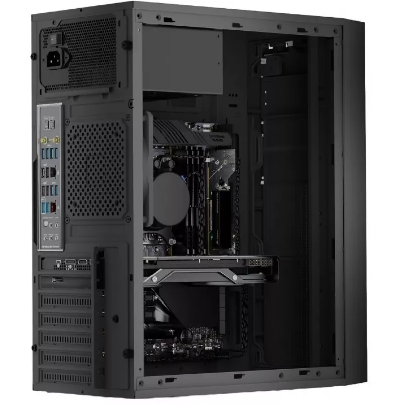 Logic Concept J23 PRO Black Mid-Tower Computer Case with Tempered Glass, USB-C, ARGB Fans