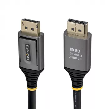 StarTech.com 1.5m DisplayPort 2.1 kabelis - DP80 sertifikuotas, 80Gbps, 16K, juodas