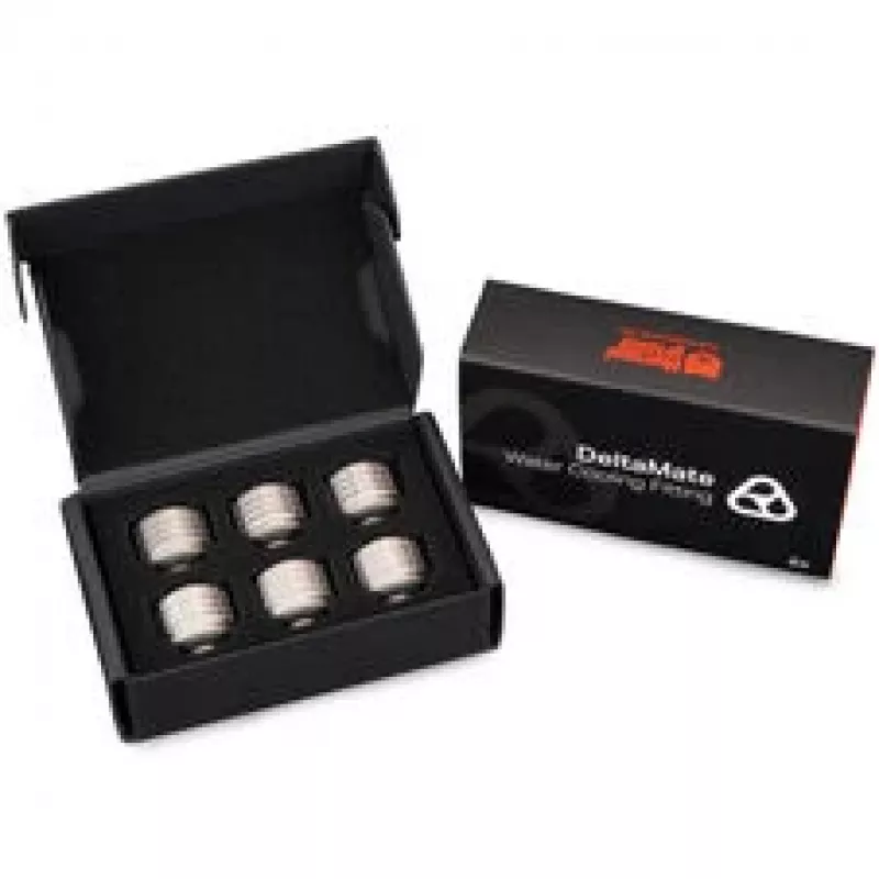 Thermal Grizzly DeltaMate Fitting HT16, žalvarinis, nikeliuotas, G1/4 inch sriegis, 6 vnt. rinkinys