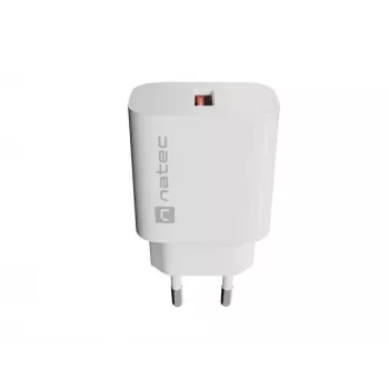 NATEC Ribera sieninis įkroviklis 1x USB-A 18W baltas