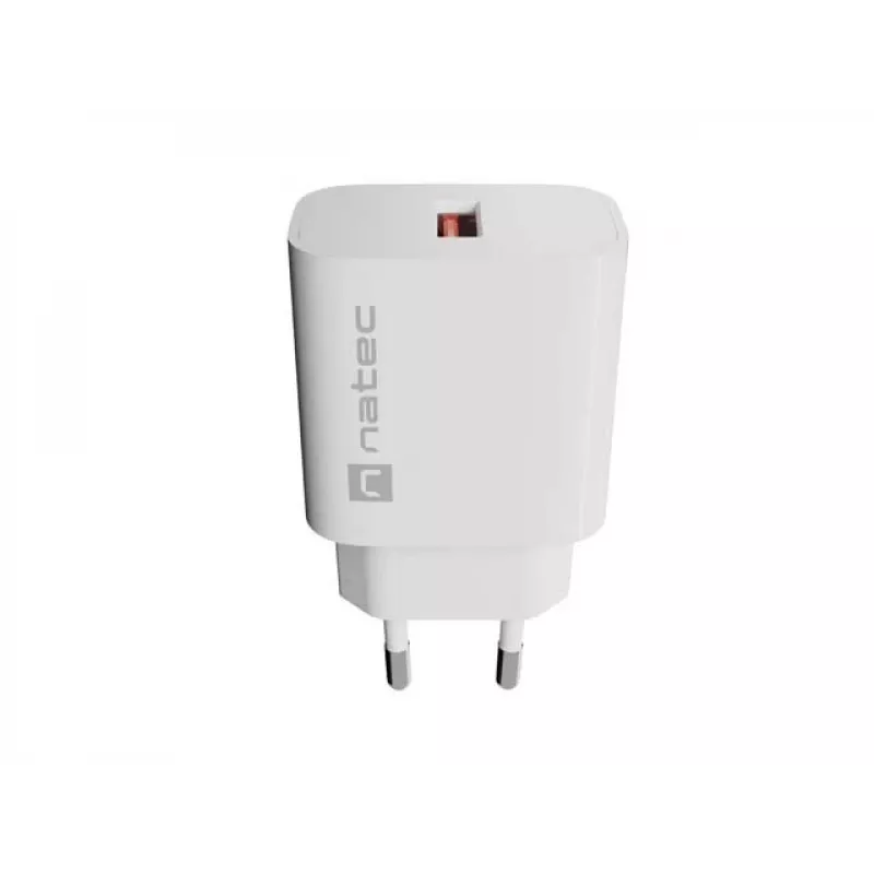 NATEC Ribera sieninis įkroviklis 1x USB-A 18W baltas