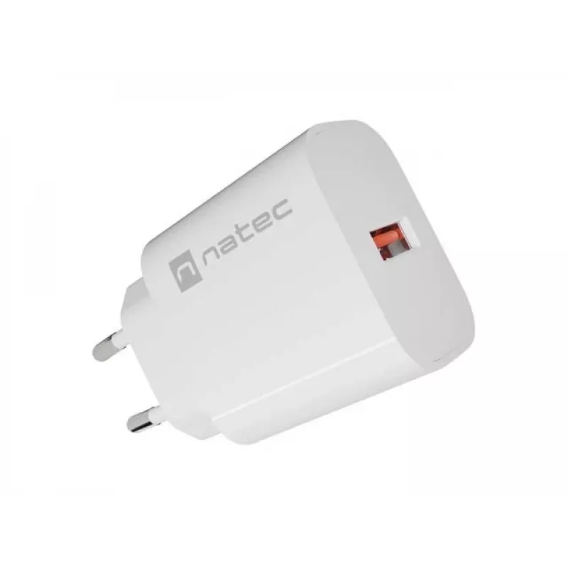 NATEC Ribera sieninis įkroviklis 1x USB-A 18W baltas