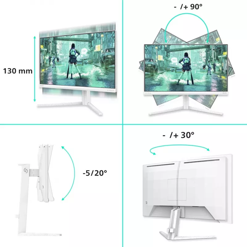 Philips Evnia 3000 24M2N3201P/00 23,8 colio IPS Full HD 180Hz žaidimų monitorius baltas