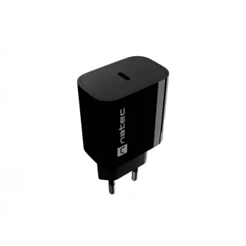 NATEC Ribera USB-C sieninis įkroviklis 20W juodas