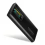 AXAGON EEM2-SD2B išorinis korpusas 10Gbps M.2 NVMe/SATA SSD su LED ekranu, USB-C, juodas