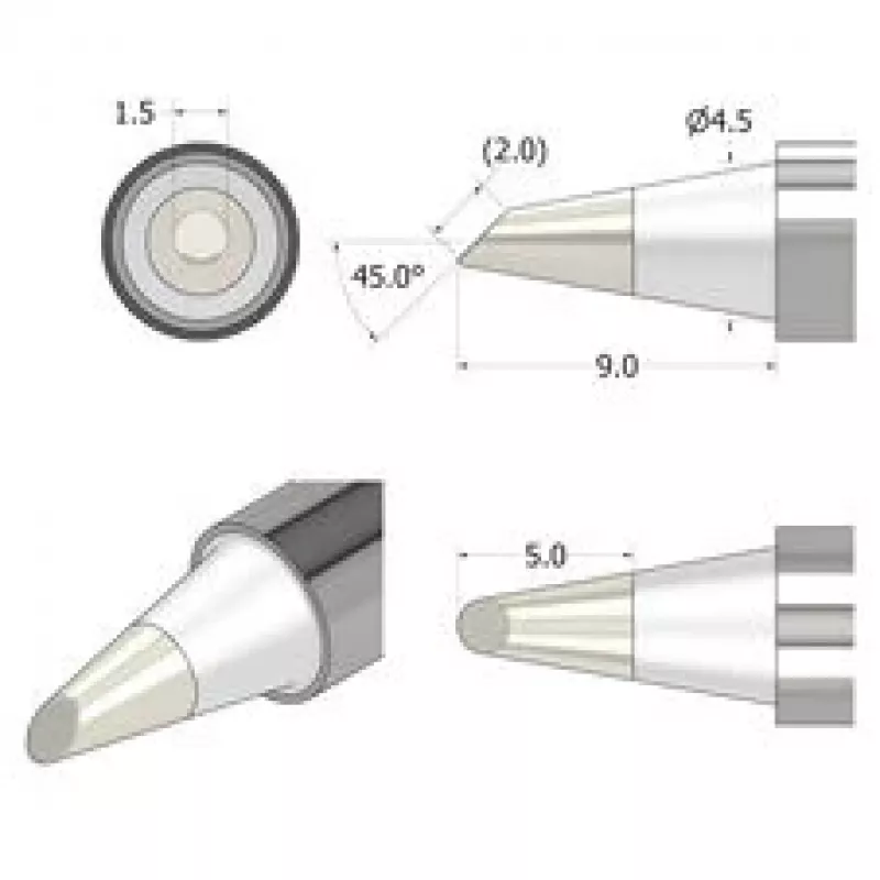 iFixit FixHub litavimo antgalis kūginis-pjūklinis 1,5 mm sidabrinis