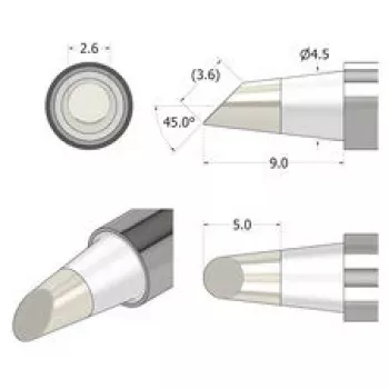 iFixit FixHub litavimo antgalis kūginis-pjautuvinis 2,6 mm sidabrinis