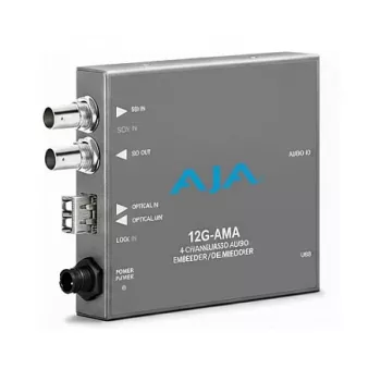 AJA 12G-AMA 12G-SDI garso įterpiklis/išėmiklis su analoginiu garsu