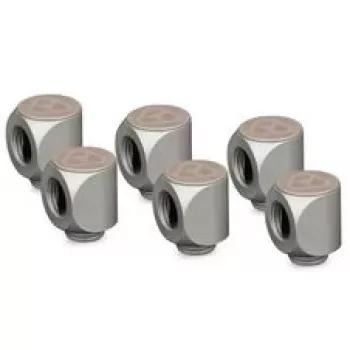 Thermal Grizzly DeltaMate Rotary Fitting - 90°, Matt Nickel, 6-Pack