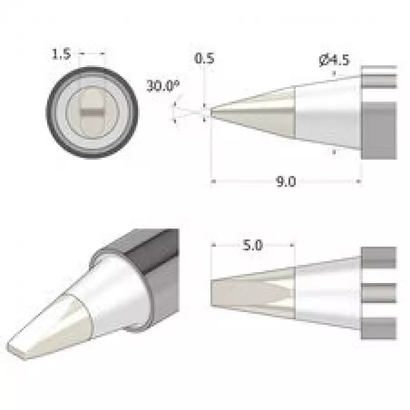 iFixit FixHub Lituoklio antgalis kaltinis 1,5 mm sidabrinis