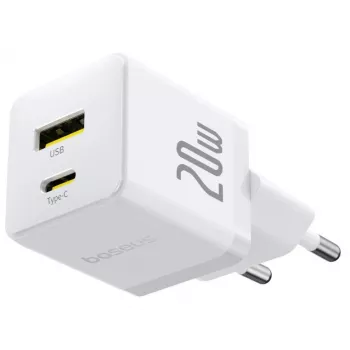 Baseus Palm 65W GaN5 USB-C greitasis įkroviklis baltas