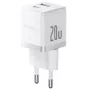 Baseus Palm 65W GaN5 USB-C greitasis įkroviklis baltas