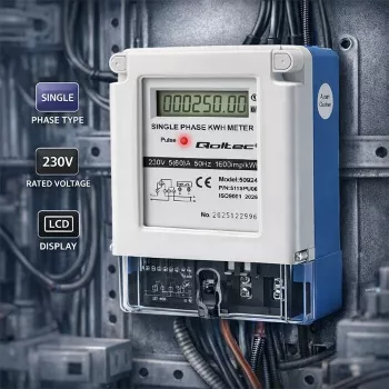 Qoltec vienfazis elektroninis elektros energijos skaitiklis 230V 5(60)A LCD