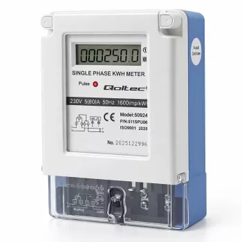 Qoltec vienfazis elektroninis elektros energijos skaitiklis 230V 5(60)A LCD