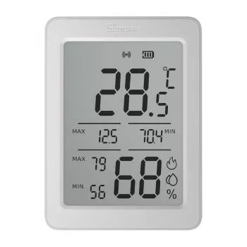 SONOFF AirGuard TH SNZB-02DR2 ZigBee temperatūros ir drėgmės jutiklis su LCD ekranu