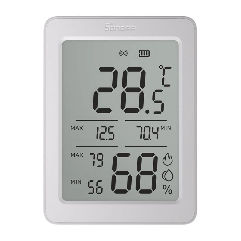 SONOFF AirGuard TH SNZB-02DR2 ZigBee temperatūros ir drėgmės jutiklis su LCD ekranu