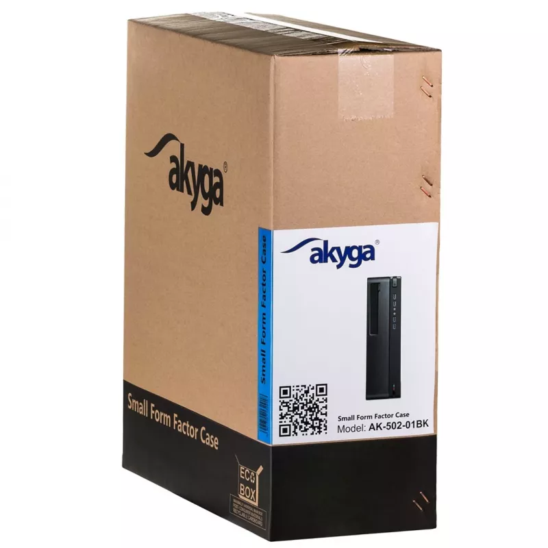 Akyga AK-502-02BK SFF kompiuterio korpusas, Micro ATX / Mini ITX, 2x USB 3.0, be maitinimo bloko, juodas