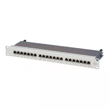 EFB Elektronik 19 inch 1U 24 prievadų kištukinė panelė, neužpildyta, pilka (RAL 7035)