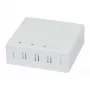 Synergy 21 FTTH sieninė dėžutė 4 SC-S arba LC-D adapteriams, 80x80mm su kabelių valdymu, DIN-bėgelis/siena, crimp