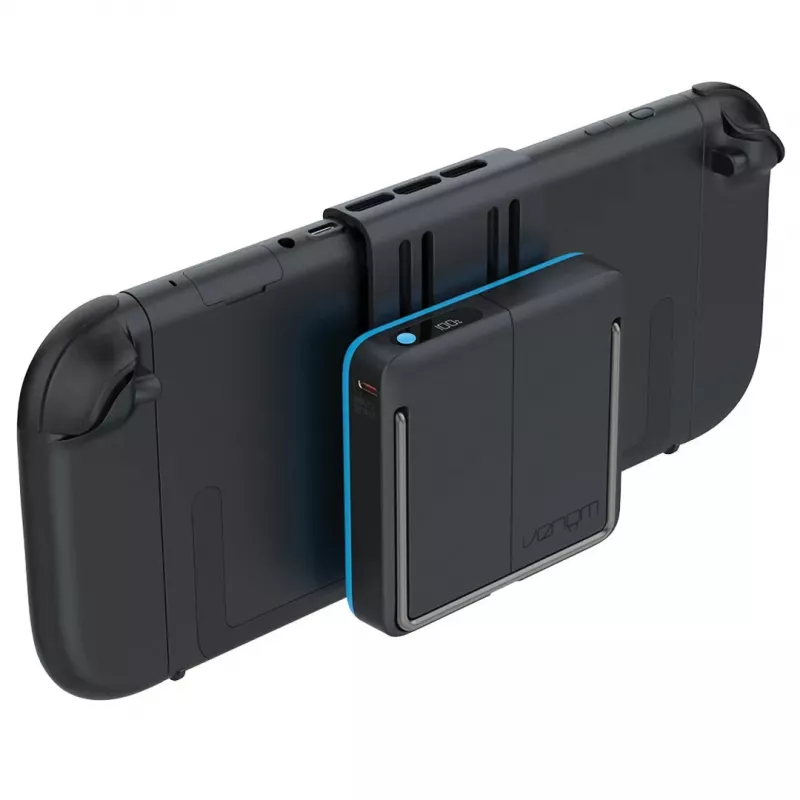 Venom Įkrovimo Dėklas, skirta Nintendo Switch 2 – Kietas Nešiojimo Dėklas su 10 000 mAh Power Bank, Juoda