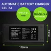 Qoltec 52665 Automatinis akumuliatoriaus įkroviklis AGM GEL STD baterijoms, 24V 2A 48W, LED indikatorius, 1,8m laidas