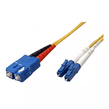 EFB Elektronik Duplex Jumper LC-SC OS2 Singlemode 9/125µm 5m LSZH Yellow 2,0mm